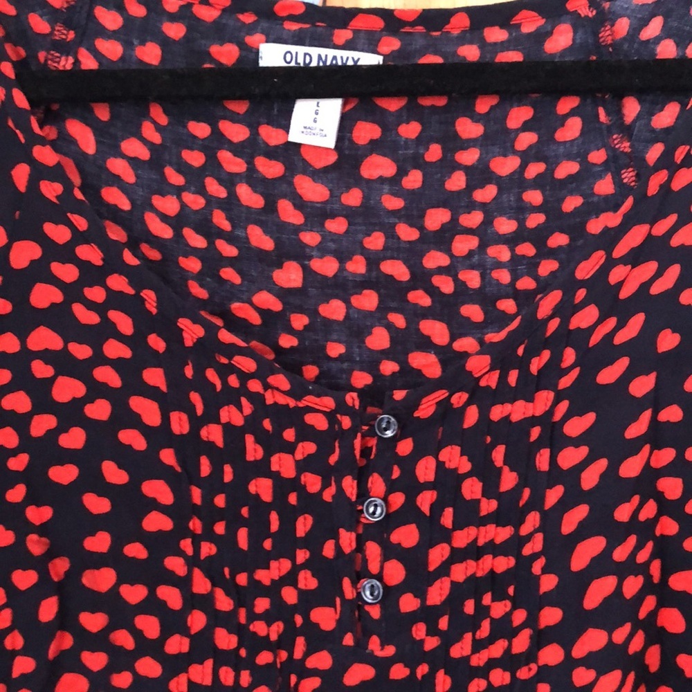 Boho Blouse Tiny Hearts Size Large - image 2